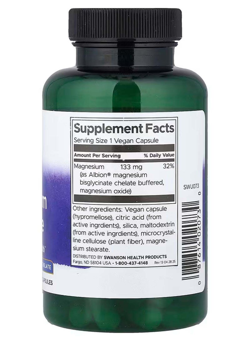 SWANSON Magnesium Glycinate, 133 mg, 90 Vegan Capsules - Image 2